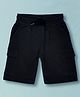 Plum Tree 100 % Cotton Knit Solid Cargo Shorts - Black Charcoal