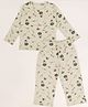 BABY CLOSET Cotton Knit Full Sleeves Space Theme Printed Tee & Pajama Night Suit - Pastel Green