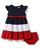 Babyhug Cotton Knit Frocks with Bloomer/Short Frill Sleeves Polka Dot Multi Color 0-3 Months