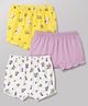 Babyhug 100% Cotton Single Jersey Knit Floral & Bunny Printed Bloomers Pack of 3 -Yellow & White