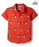Babyhug Disney 100% Cotton Woven Half Sleeves Shirt With Mickey Mouse Graphic- Red
