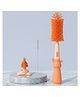 Tony Stark 3-in-1 Cleaning  Brush Set with Portable Pacifier Brush for Baby Milk Bottle, Nipple & Straw, Soft Silicone Bristles, Easy to Clean Bottles Corner(Orange)
