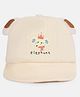 Kidofash Cotton Knit Elephant Embroidered Baseball Cap - Cream - Circumference 30 Cm