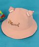Kidofash Cotton Knit Good Text Embroidered Teddy & Cupcake Applique Detailed Hat - Peach - Circumference 36 Cms