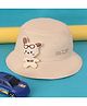 Kidofash Cotton Knit Teddy Applique Detailed Bucket Hat - Beige - Circumference 36 Cm