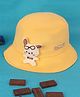 Kidofash Cotton Knit Teddy Applique Detailed Bucket Hat - Yellow - Circumference 36 Cm