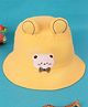 Kidofash Cotton Knit Teddy Embroidered Bucket Hat - Yellow - Circumference 36 Cm
