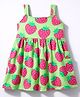 Babyhug Single Jersey Knit Sleeveless Strawberry Printed Frock - Green