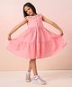 The Little Trunk Cotton Woven Sleeveless Checked Dress - Pink