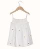 The Little Trunk Cotton Woven Sleeveless Fruit Embroidered Dress - White