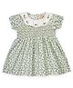 The Little Trunk Cotton Woven Half Sleeves Floral Printed & Embroidered Smocked Dress - Multi Colour