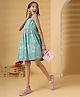 The Little Trunk Cotton Woven Sleeveless Floral Printed Dress - Green