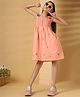 The Little Trunk Cotton Woven Sleeveless Floral Embroidered Dress - Multi Colour
