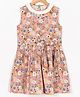 The Little Trunk Cotton Woven Sleeveless Floral Printed Dress - Pink