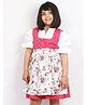 The Little Trunk Cotton Woven Full Sleeves Floral Printed Dress - Red
