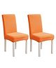 FunBlast Elastic and Removable Chair Cover Pack of 2 Universal Jacquard Chair Cover (Orange)