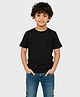 Charm n Cherish Cotton Knit  Half Sleeves Solid Tee - Black