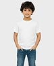 Charm n Cherish Cotton Knit  Half Sleeves Solid Tee - White