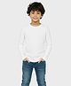 Charm n Cherish Cotton Knit Full Sleeves Solid Tee - White