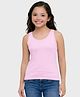 Charm n Cherish Cotton Knit Sleeveless Non Padded Solid Tank Top - Light Pink