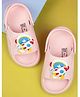 Yellow Bee Astronaut Applique Slingback Clogs - Pink