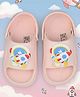 Yellow Bee Astronaut Applique Slingback Clogs - Pink