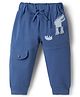 Mini Taurus Interlock Knit Full Length Lounge Pant With Dino Patch - Blue