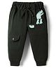 Mini Taurus Interlock Knit Full Length Lounge Pant With Dino Patch - Olive Green