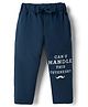 Mini Taurus Interlock Knit Full Lenght Lounge Pant with Text Print - Navy Blue