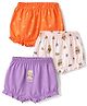 Babyhug 100% Cotton Knit Floral &  Bear Printed Bloomers Pack of 3 - Peach Lilac & Orange