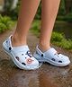 Pine Kids Marvel Back Strap Clogs With Captain America Applique - Light Blue