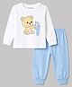 Kookie Kids 100% Cotton Knit Full Sleeves Bear Printed T-Shirt & Pyjama Night Suit - Multicolor