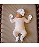 PREKIES Cotton Knit Animals  Printed Cap Mittens & Booties - White