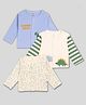PREKIES Cotton Knit Pack Of 3 Full Sleeves Dinosaurs Printed Jhablas - Green & Blue