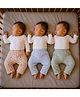 PREKIES Cotton Knit Pack Of 3 Solid Striped & Bear Printed Pajamas - Multi Colour
