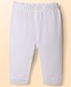 Babyhug Cotton Lycra Knit Three Fourth Solid Leggings With Lace Detailing - White