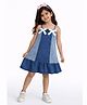 Bright Stars KIDSWEAR Denim Woven Sleeveless Bow Applique Detailed Dress - Blue