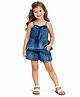Bright Stars KIDSWEAR Denim Woven Sleeveless Frill Detailed Top & Skirt Set - Blue