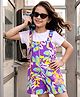 Ollington St. Sinker Knit Dungaree & Half Sleeves T-Shirt With Floral Print - Multicolor