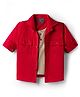 Dapper Dudes Cotton Woven Full Sleeves Solid Shirt With Attached Tee - Red
