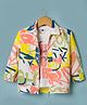 Dapper Dudes Woven Full Sleeves Abstract Printed Jacket With Typographic Tee - Peach