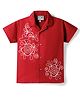 Dapper Dudes Cotton Woven Half Sleeves Floral Embroidered Shirt - Maroon