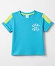 Babyhug Waffle Knit T-Shirt Half Sleeves Structured with Graphics Blue 6-9 Months