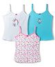 Bodycare Cotton Knit Sleeveless Slips With Unicorn Print Pack of 3 - Pink Blue & White