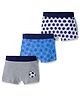 Bodycare Cotton Knit Boxers with Football Print Pack of 3 - Grey Blue & White