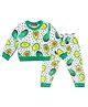 VParents Muslin Knit Full Sleeves Avocado Printed Coordinating Tee & Pajama Night Suit - Green