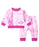 VParents Bamboo Muslin Knit Full Sleeves Tie Dye Coordinating Tee & Pajama Night Suit - Pink