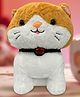 Eitheo Huggable Soft Cat Plush Toy  Cuddly Stuffed Animal For Kids White & Yellow - Height 25 cm
