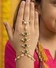 CHOKO Pearl & Stones Detailed Haathphool - Gold Green & White