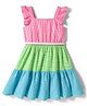 Hola Bonita Cotton Woven Sleeveless Tiered Dress Multi Color 4-5 Years